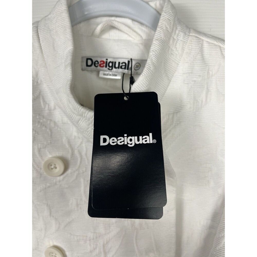 Desigual NWT White Floral Trench Coat Women’s‎ Size 38 EU/4 US - Picture 5 of 12